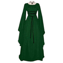 (Green, S) Women's Gothic Halloween Vintage Medieval Renaissance Cosplay Dress Costume