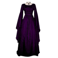 (Purple, XL) Women's Gothic Halloween Vintage Medieval Renaissance Cosplay Dress Costume