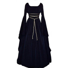 (Navy Blue, L) Costume de cosplay gothique vintage médiéval/renaissance pour femme, idéal pour Halloween.
