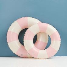 (pink plaid, 1pcs60cm) Salvagente gonfiabile a righe vintage per bambini e adulti, ideale per feste in piscina e sport acquatici.