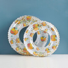 (fruit sequins, 2pcs60cm) Vintage Striped Inflatable Swim Ring Float for Kids & Adults Pool Party Water Sports