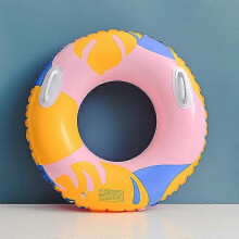 (pink splash ink painting, 2pcs90cm) Uppblåsbar badring med randig design för barn och vuxna, för poolpartyn och vattensporter