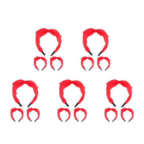 15Pcs Tiaras Vermelhas Nó E Orelhas De Coelho
