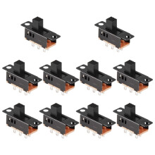 10Pcs High Knob 6 Pin 3 Position DPDT Panel Slide  0.5A 50V