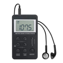 Portable Radio FM/AM Dual Band Stereo Digital Portable Radio Receiver with LCD Display Rechargeable Battery