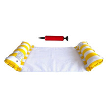 (Yellow, 130cmx70cm) Amaca gonfiabile gialla da piscina, sdraio per viaggi e vacanze.