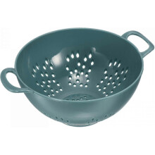 (Light Blue) Mini Plastic Mesh Colander with Dual Handles for Washing Rice, Draining Pasta, Fruits & Vegetables