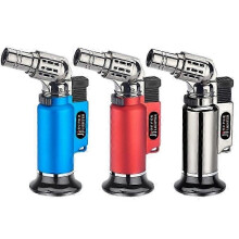 (black) Vindtett turbojet-lighter i metall, sveisebrenner, justerbar flammepistol for kjøkkenmatlaging, sigarettenner til menn, gave (1-pakning)