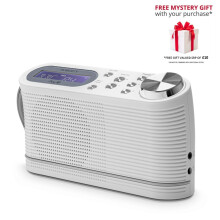 (White) Radio numérique Play10 DAB/DAB+/FM avec commandes de présélection faciles