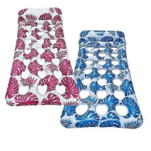 (Blue Pink) 2 Pack Giant Inflatable Pool Lounger with Headrest, Adult-Sized Water Float Raft for Lake & Swimming Pool Fun