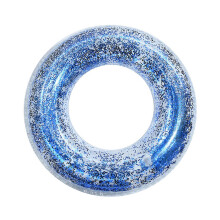 (Blue, 70cm) Transparent uppblåsbar poolring med glittergnistrar - Rolig flytande tub för barn och vuxna