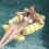 (Yellow) Inflatable Hammock Pool Float for Adults & Kids, Swimming Relaxation Float 1