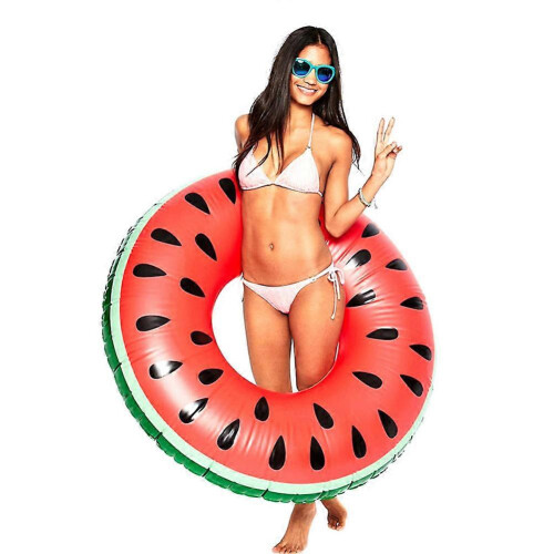 (S) Watermelon Inflatable Pool Float Swim Ring for Adults & Kids