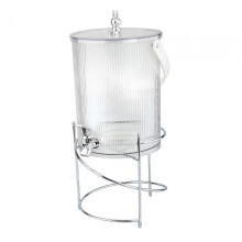 (White and Bracket, 19cmx39cm 5L) Robusto dispenser per bevande da frigorifero con rubinetto e caraffa per acqua fredda per la conservazione.
