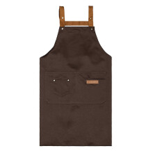 (Coffee) Waterproof Kitchen Apron with Adjustable Strap & Pouch, Anti-Fouling Design for Cooking