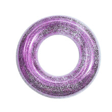 (Rose Red, 70cm) Anello gonfiabile trasparente per piscina con brillantini - Divertente tubo galleggiante per bambini e adulti