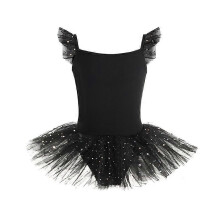 (black, 130) Robe de ballet à paillettes ravissante pour filles, ensemble jupe et costume de danse