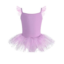(purple, 140) Robe de ballet à paillettes ravissante pour filles, ensemble jupe et costume de danse