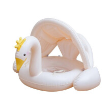 (danish swan) Galleggiante gonfiabile per piscina per neonati con tettuccio rimovibile, ideale per il divertimento in piscina di bambini e ragazzi.