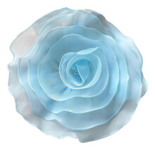 (Lake Blue) Applicazioni floreali 3D fatte a mano in tessuto nero per costumi da ballo e toppe da cucire su abiti tradizionali.