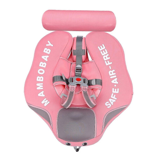 (Pink) Bouée gonflable pour bébé de 3 à 24 mois avec flotteur pour la queue