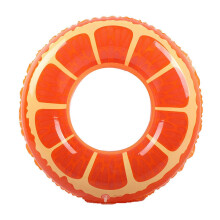 (Orange) Uppblåsbar 70 cm barnbadringleksak med sött fruktmönster sommarvattenflotte