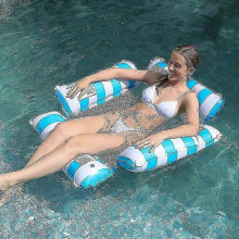 (Blue1) Amaca gonfiabile galleggiante per piscina, adatta ad adulti e bambini, ideale per rilassarsi in acqua.