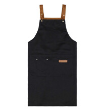 (Black) Waterproof Kitchen Apron with Adjustable Strap & Pouch, Anti-Fouling Design for Cooking