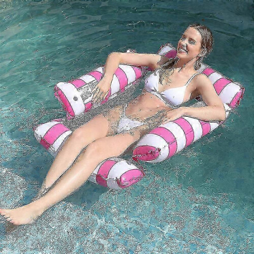 (Pink) Inflatable Hammock Pool Float for Adults & Kids, Swimming Relaxation Float