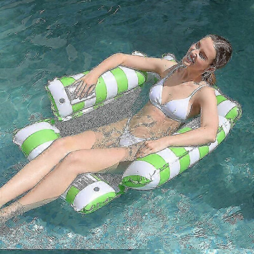 (Green) Inflatable Hammock Pool Float for Adults & Kids, Swimming Relaxation Float
