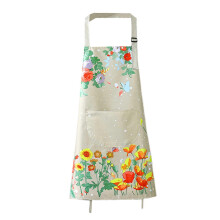 (White) Black PVC Waterproof Kitchen Apron, Breathable & Oil-Proof for Cooking & Serving (1-Pack)
