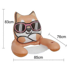 (Brown) Sedia galleggiante gonfiabile da piscina con stampa animalier, spessa e confortevole, ideale per rilassarsi in acqua.