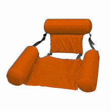 (Orange) Lettino galleggiante gonfiabile - Materassino ad aria portatile per adulti, ideale per il relax estivo in piscina e al lago.