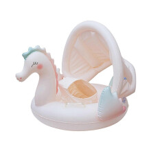 (danish seahorse) Uppblåsbar babymadrass med avtagbar baldakin för småbarn och barn