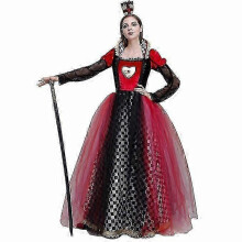 (S) Set costume da Regina di Cuori per Halloween da donna