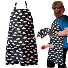 (Black) Funny Cooking Apron with Hidden Penisunder Design in Pocket – Ultimate Grilling Gift
