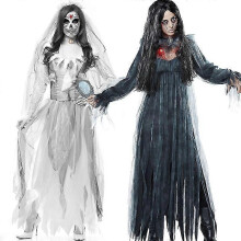 (1811, M) Costume da zombie per Halloween, horror, cosplay, feste in maschera, set di abiti da gioco