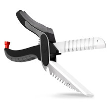 Cutting Board Scissors for Food - 6-in-1 Kitchen Food Scissors with Ribbed Blade Dishwasher Safe - Kitchen Shears