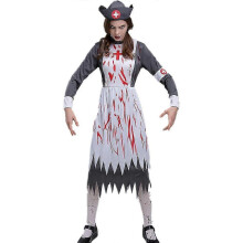 (M) Costume da infermiera horror per cosplay di Halloween con stampa