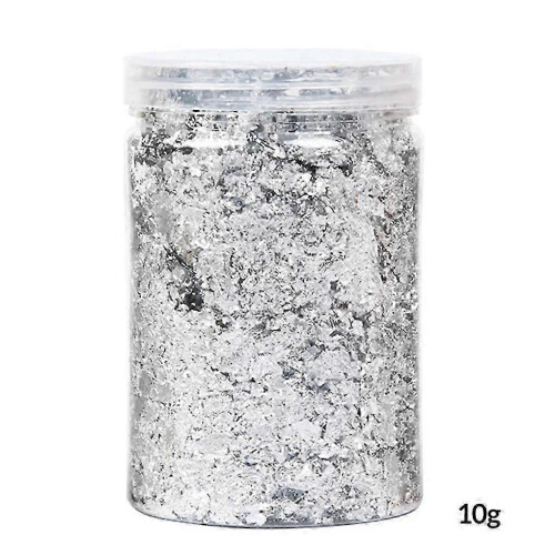 (Silver) Spiselige gullflak 10g til kake-, dessert- og matdekorasjon