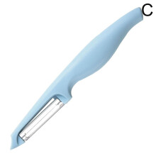 (Blue) Éplucheur à légumes ergonomique de haute qualité à long manche pour éplucher facilement les carottes et les fruits