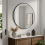 Round Wall Mirror Black Frame Minimalist Design for Bathroom Home Decor 1