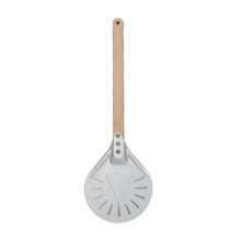 (7 inch) Pala per pizza in alluminio resistente da 23 cm con manico in legno per girare pane e pizza a casa