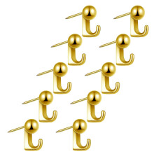 (Gold) 10 crochets Ă punaises en alliage de zinc noir - Fixations murales robustes pour tableaux et objets artisanaux sur panneaux de bois tendre