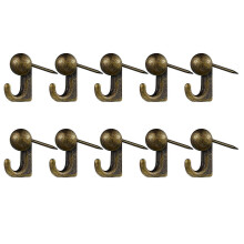 (Bronze) 10 crochets Ă punaises en alliage de zinc noir - Fixations murales robustes pour tableaux et objets artisanaux sur panneaux de bois tendre