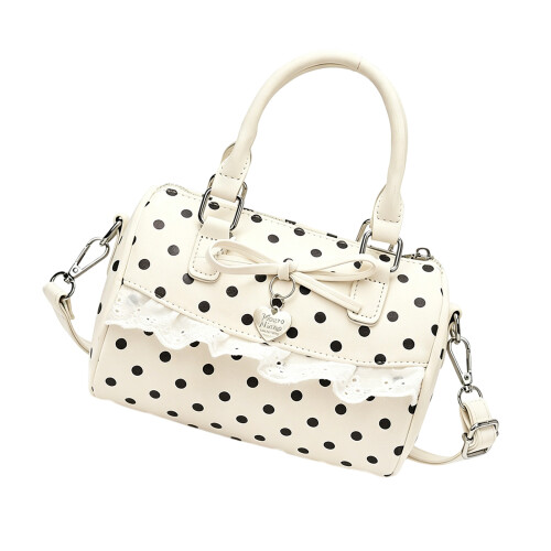 Trendy Lace Embellished Small Shoulder Bag Spacious-White