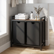 Laundry Hamper with Two Pull-Out and Removable Liner Bags, Clothes Sorter Laundry Baskets