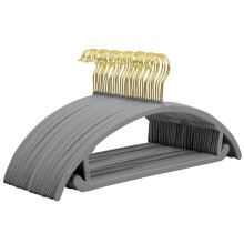 (gold gray) 10 stk fløyelshengere sklisikre avrundede design plassbesparende kleshengere