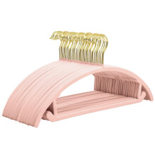 (gold pink) 10 stk fløyelshengere sklisikre avrundede design plassbesparende kleshengere