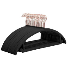(pink black) 10 stk fløyelshengere sklisikre avrundede design plassbesparende kleshengere